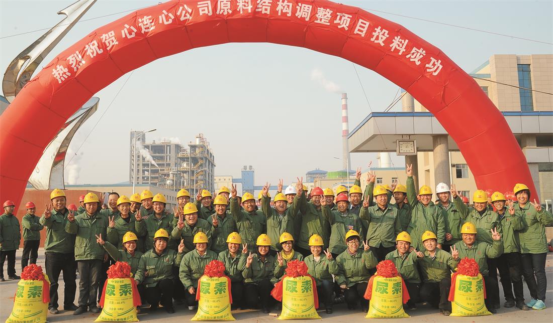 2013年，原料结构调整项目开车成功